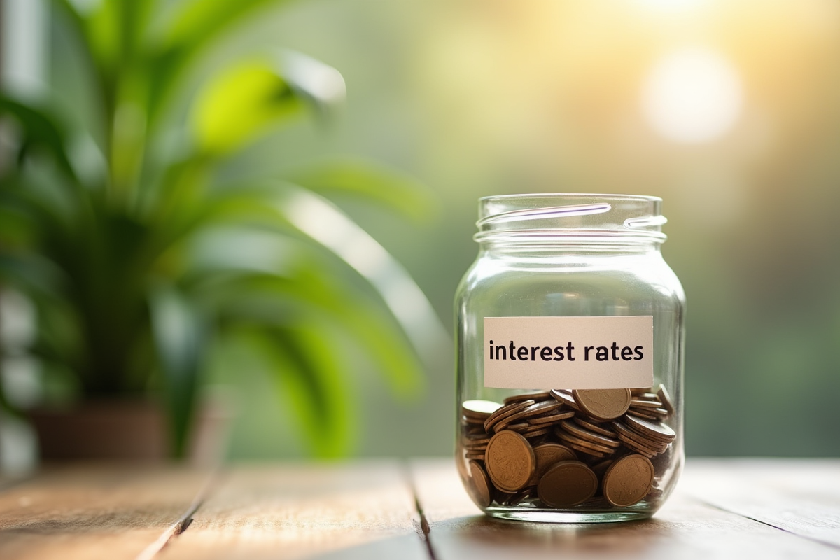 Tirelire en verre avec taux d