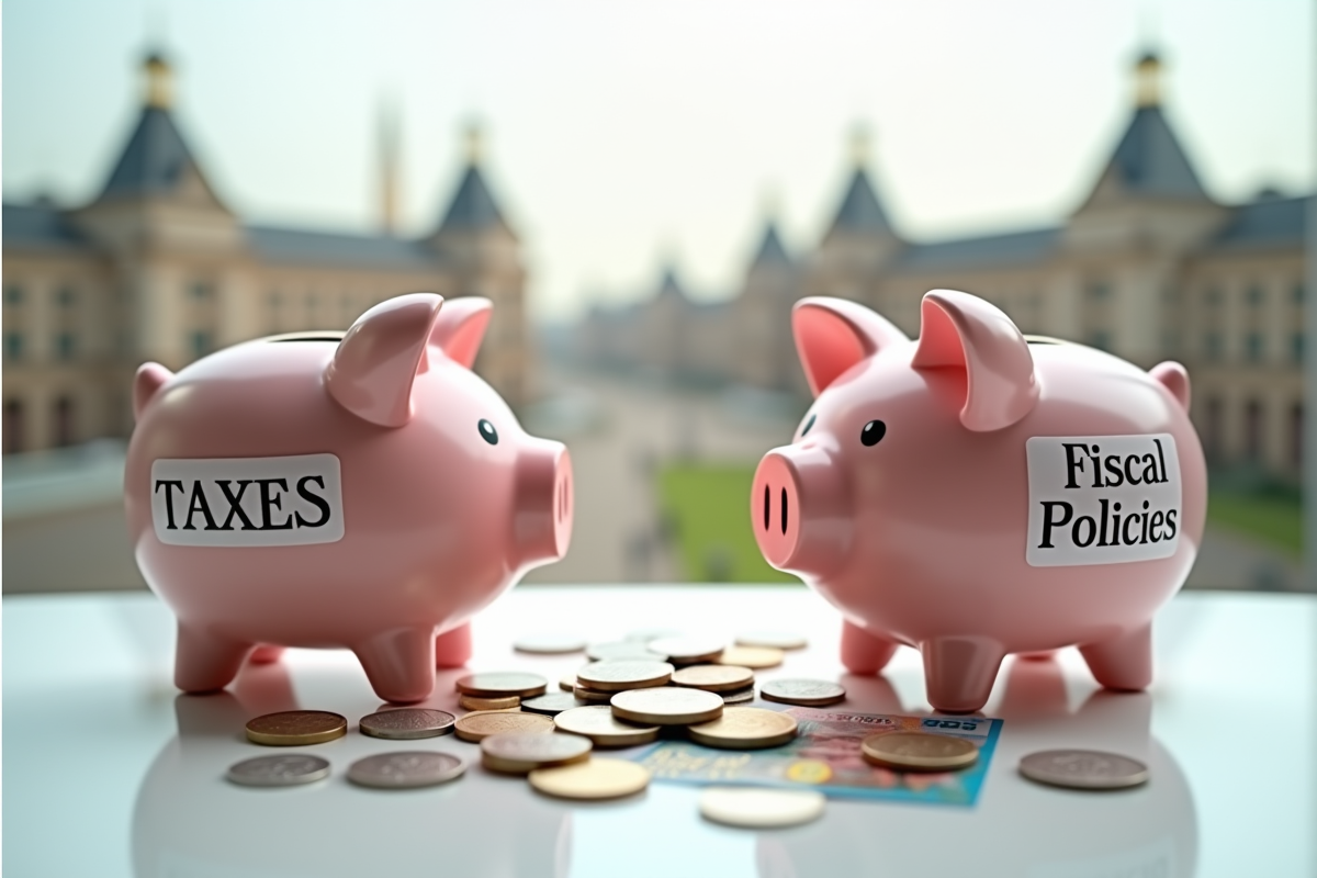 Deux tirelires contrastés avec pièces et billets d